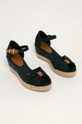 Tommy Hilfiger sandały BASIC OPENED TOE MID WEDGE granatowy