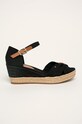 Sandále Tommy Hilfiger BASIC OPENED TOE MID WEDGE klinový čierna FW0FW04785