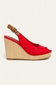 Tommy Hilfiger - Σανδάλια ICONIC ELENA SLING BACK WEDGE πλατφόρμα κόκκινο FW0FW04789