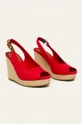 Tommy Hilfiger – Sandały ICONIC ELENA SLING BACK WEDGE FW0FW04789 czerwony SS24