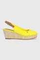 κίτρινο Σανδάλια Tommy Hilfiger ICONIC ELBA SLING BACK WEDGE Γυναικεία