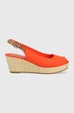 Tommy Hilfiger sandały ICONIC ELBA SLING BACK WEDGE 5-8 cm pomarańczowy FW0FW04788