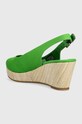 Obuwie Tommy Hilfiger sandały ICONIC ELBA SLING BACK WEDGE FW0FW04788 zielony