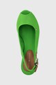 Tommy Hilfiger sandały ICONIC ELBA SLING BACK WEDGE zielony FW0FW04788