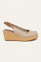Tommy Hilfiger sandały ICONIC ELBA SLING BACK WEDGE 5-8 cm beżowy FW0FW04788
