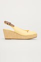 Tommy Hilfiger sandały ICONIC ELBA SLING BACK WEDGE 5-8 cm żółty FW0FW04788