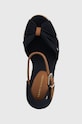 Tommy Hilfiger sandały BASIC OPENED TOE HIGH WEDGE granatowy FW0FW04784
