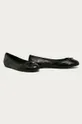 Tommy Hilfiger - Bőr balerina cipő fekete