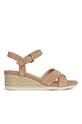 Geox - Sandały skórzane D ISCHIA CORDA 5-8 cm beżowy D02HHC.00022