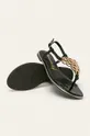 čierna Tamaris - Kožené sandále