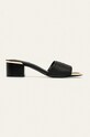 Dkny - Klapki skórzane K1063181 słupek czarny K1063181