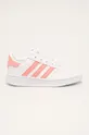 biały adidas Originals - Buty dziecięce Team Court EF6823 Dziewczęcy