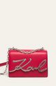 sýto ružová Kožená kabelka Karl Lagerfeld Dámsky