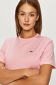 różowy Lacoste t-shirt bawełniany