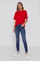 Bavlnené tričko Lacoste červená