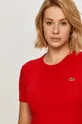 red Lacoste t-shirt