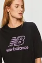 czarny New Balance - T-shirt WT01537BK