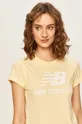 żółty New Balance - T-shirt WT91546SUG