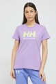 Helly Hansen t-shirt bawełniany fioletowy 34112