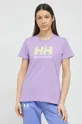 fialová Bavlněné tričko Helly Hansen