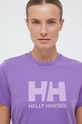 Odzież Helly Hansen t-shirt bawełniany 34112 fioletowy