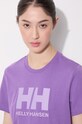 Хлопковая футболка Helly Hansen фиолетовой 34112