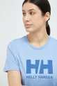 μπλε Βαμβακερό μπλουζάκι Helly Hansen