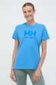 μπλε Βαμβακερό μπλουζάκι Helly Hansen Γυναικεία