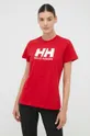 κόκκινο Βαμβακερό μπλουζάκι Helly Hansen Γυναικεία