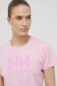 Helly Hansen t-shirt bawełniany różowy
