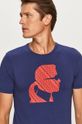 granatowy Karl Lagerfeld - T-shirt KL20MTS01