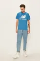 New Balance - T-shirt MT01575MAK niebieski