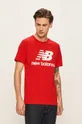červená New Balance - Pánske tričko Pánsky