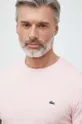 różowy Lacoste t-shirt bawełniany