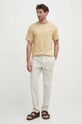Бавовняна футболка Lacoste TH2038 бежевий SS20