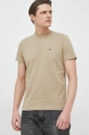 beżowy Lacoste t-shirt bawełniany