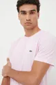 różowy Lacoste t-shirt bawełniany