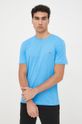 modrá Bavlněné tričko Lacoste Pánský