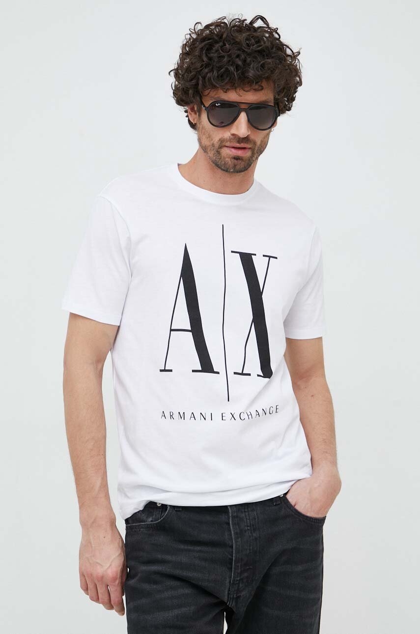 Armani Exchange t-shirt bawełniany biały