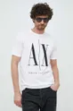 Bombažna kratka majica Armani Exchange bela