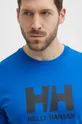 голубой Хлопковая футболка Helly Hansen