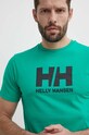 Helly Hansen t-shirt bawełniany zielony 33979