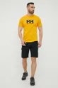 Βαμβακερό μπλουζάκι Helly Hansen κίτρινο