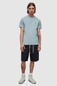 Хлопковая футболка AllSaints голубой MD131G