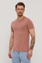 różowy AllSaints t-shirt BRACE TONIC CREW