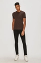 AllSaints t-shirt BRACE TONIC CREW bordowy