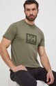 Βαμβακερό μπλουζάκι Helly Hansen TOKYO πράσινο 53285