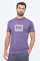 Βαμβακερό μπλουζάκι Helly Hansen TOKYO 53285 μωβ AW24