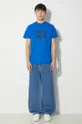 Βαμβακερό μπλουζάκι Helly Hansen μπλε