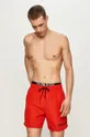Plavkové šortky Calvin Klein červená